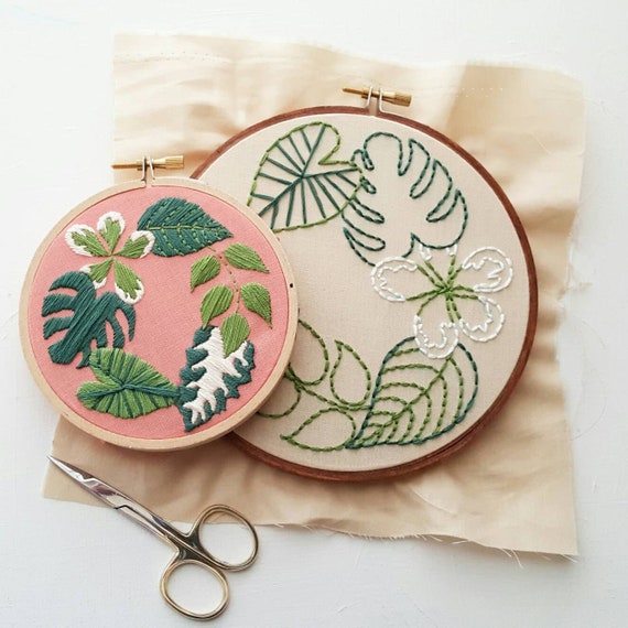 Monstera Lady Hand Embroidery Kit - Stitched Modern