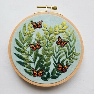 Butterfly Hand Embroidery Design, Modern Embroidery Pattern, Digital ...