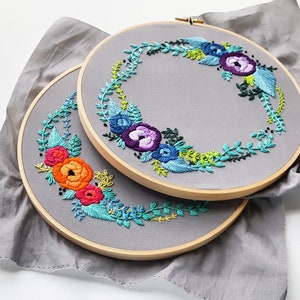 Regalo de boda personalizado (DIY), diseño de bolso Fjallraven Kanken, patrón de bordado de rosa para principiantes, arte mural con texto personalizado (DIY), arte de aro de flores (PDF)
