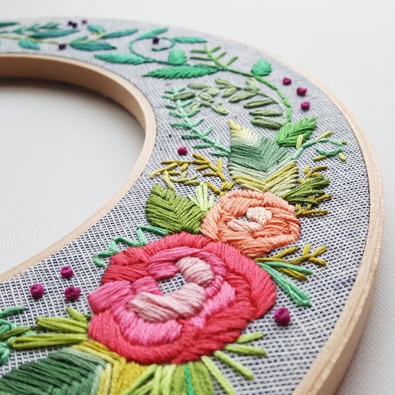 Fall Floral Hand Embroidery Kit - Stitched Modern