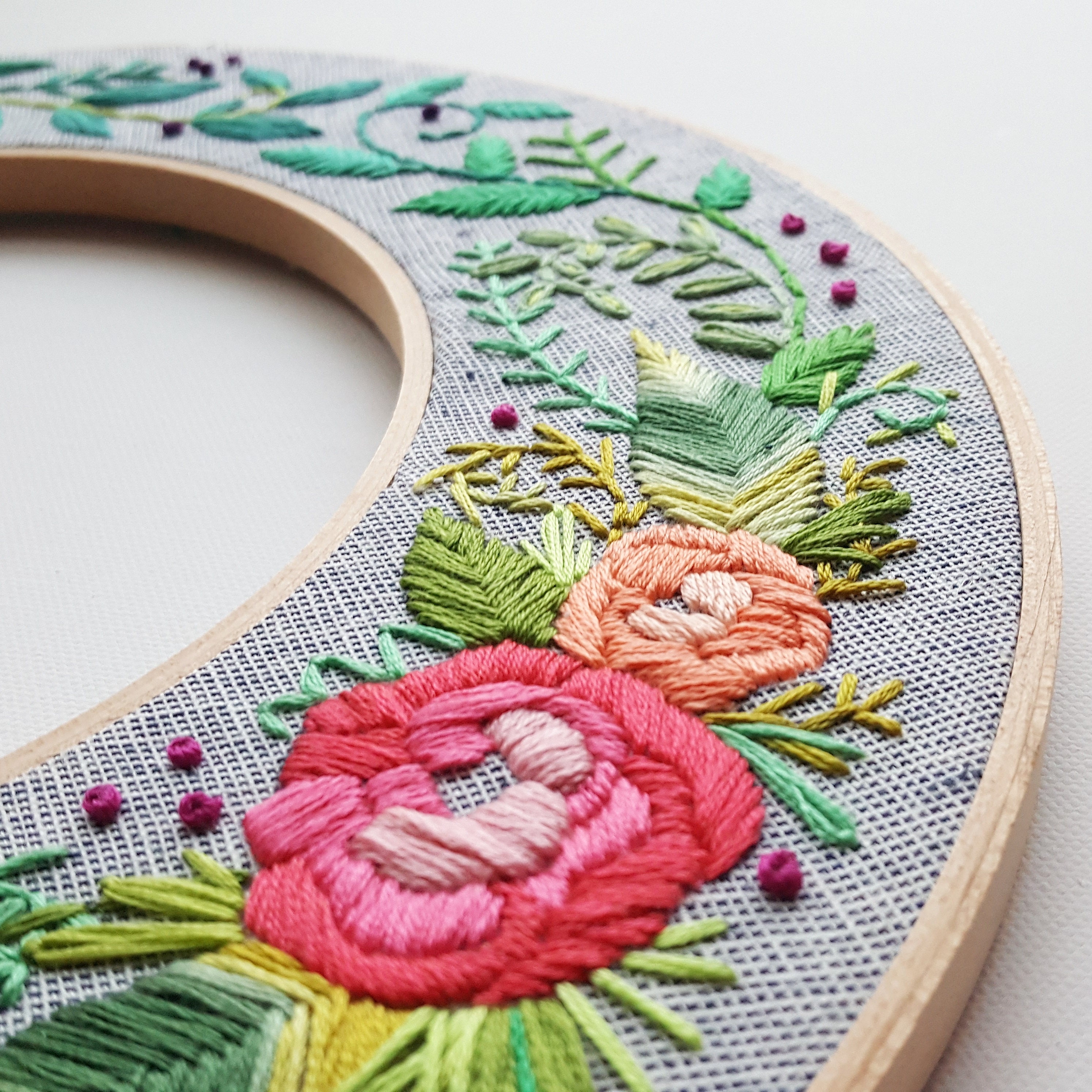 Beginner Hand Embroidery Kit With Online Class, Rainbow Spiral Needlework  Pattern, Easy Embroidery Video Tutorial, Basic Stitch Lesson 