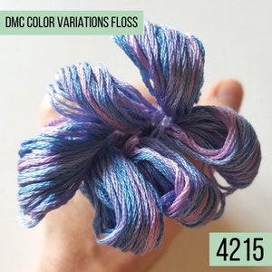 DMC color variations cotton embroidery floss: 4210 through 4237. Single skein of cross stitch floss. Variegated six stranded thread. bild 6