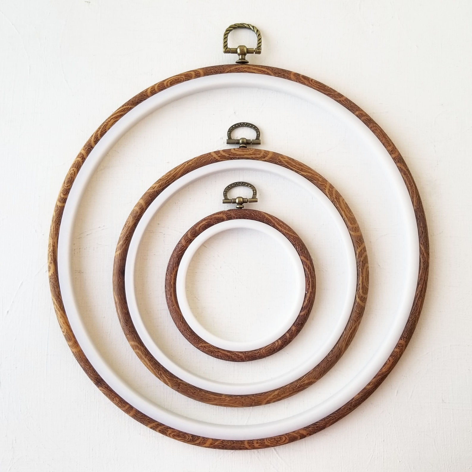 Faux wood embroidery hoop for framing cross stitch needlework Etsy