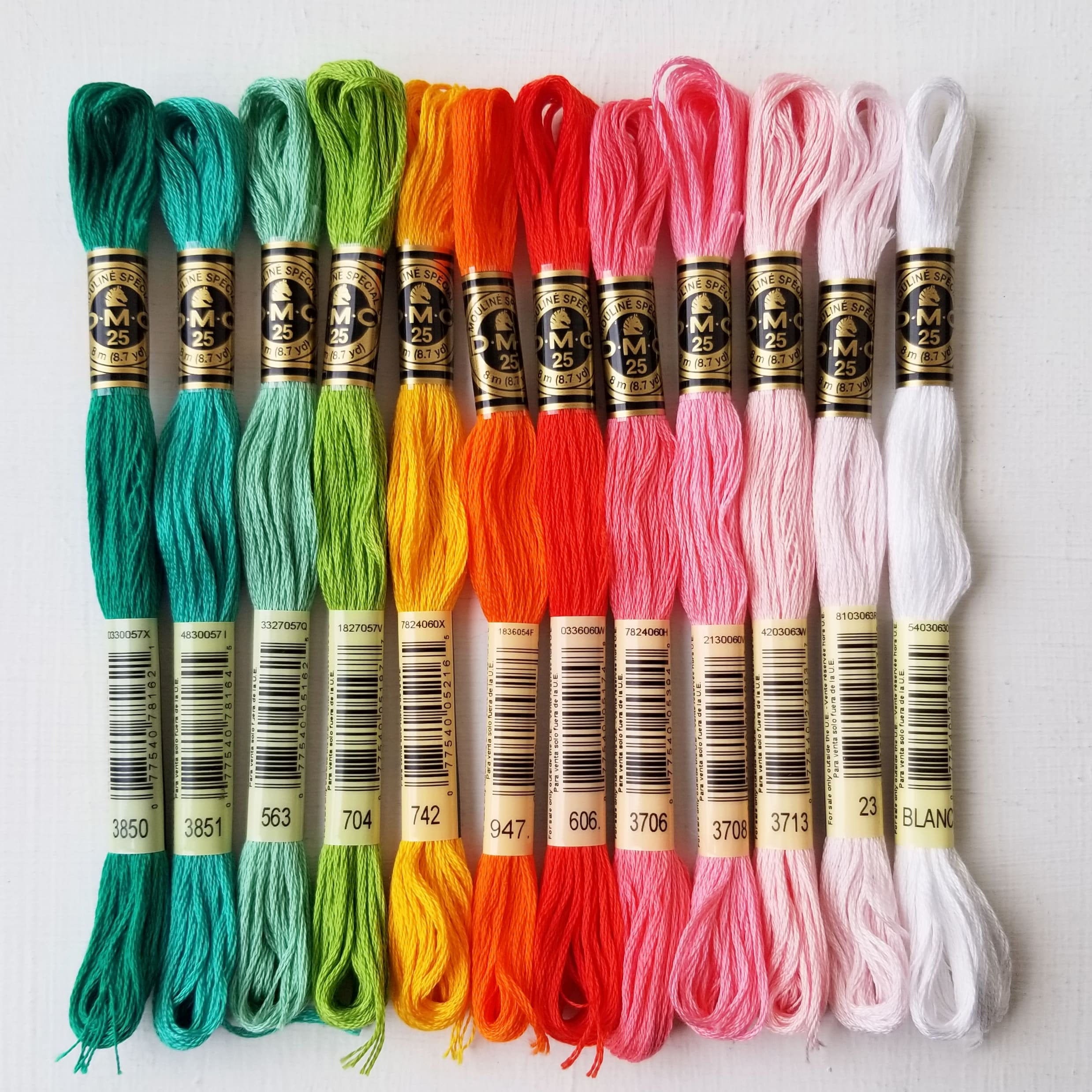 Summer Colors Hand Embroidery Floss, DMC 6-stranded Cotton