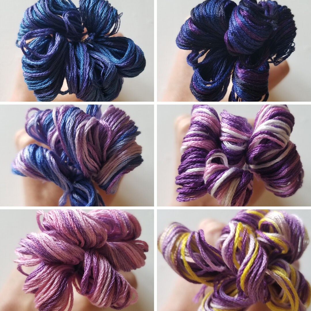 12 Skeins Variegated Embroidery Floss – Magical Color Six Strand Thread For Cross Stitch & Needlepoint