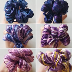 DMC color variations cotton embroidery floss: 4240 through 4265. Single skein of cross stitch floss. Variegated six stranded thread.