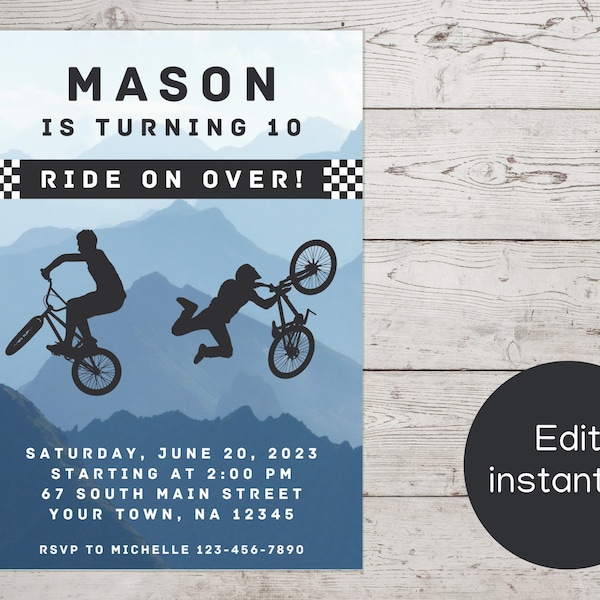 Bike Birthday Party - Etsy