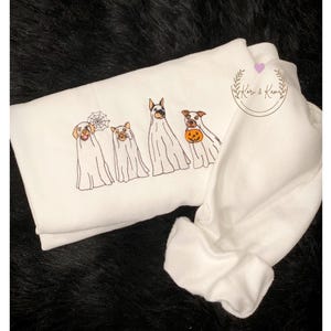 Ghost Dog Halloween Sweatshirt, Dog Lovers Sweatshirt, Halloween Ghost Dog