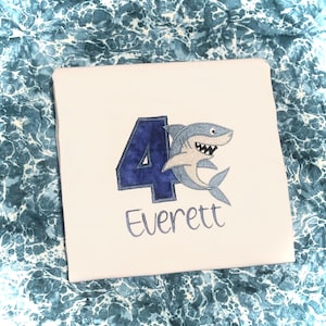 Embroidered Shark Birthday Shirt, Personalized Birthday Shirt