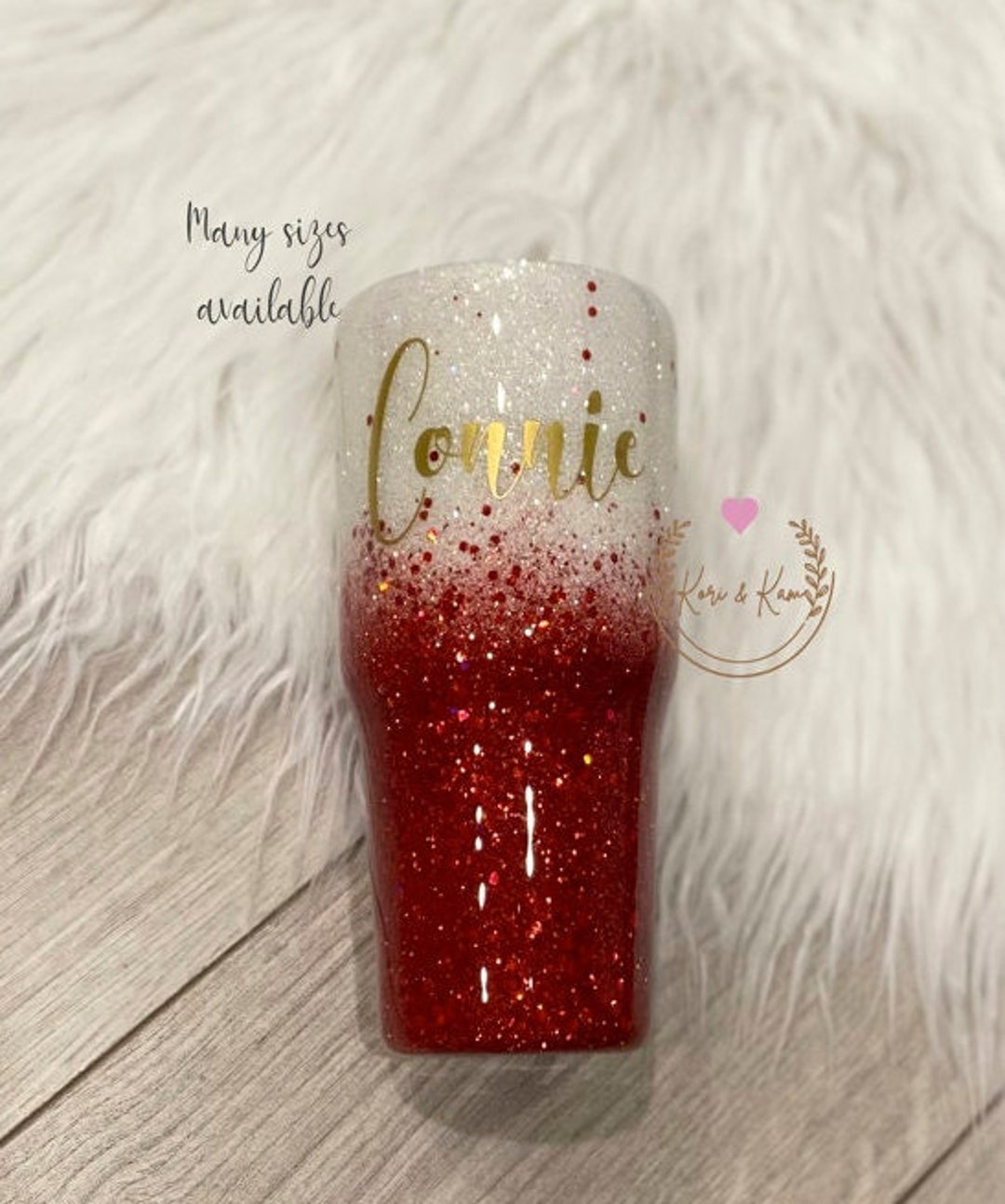 Red and White Glitter Tumbler, Glitter Tumbler, Red Glitter Tumbler Etsy