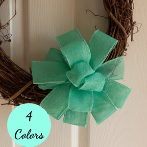 Burlap Wreath Bow, Bows for Wreaths, Gift Wrap Bows, Rustic Decor, Ready Made Bows, Farmhouse Decorating, Decorative Bows, Premade Bows