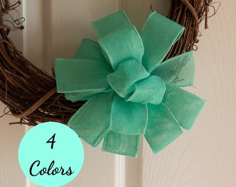 Burlap Wreath Bow, Farmhouse Rustic Decor, Gift Wrap Bow