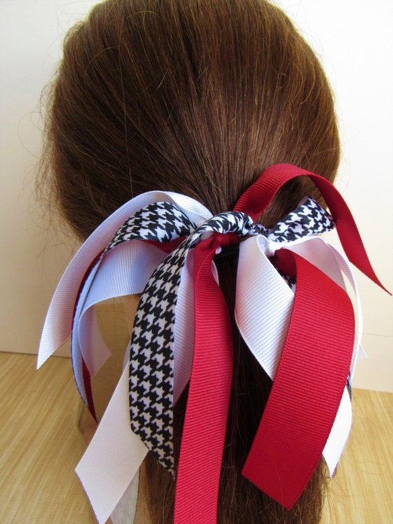 Houndstooth Ponytail Streamers Volleyball Ribbon Hair Ties Etsy