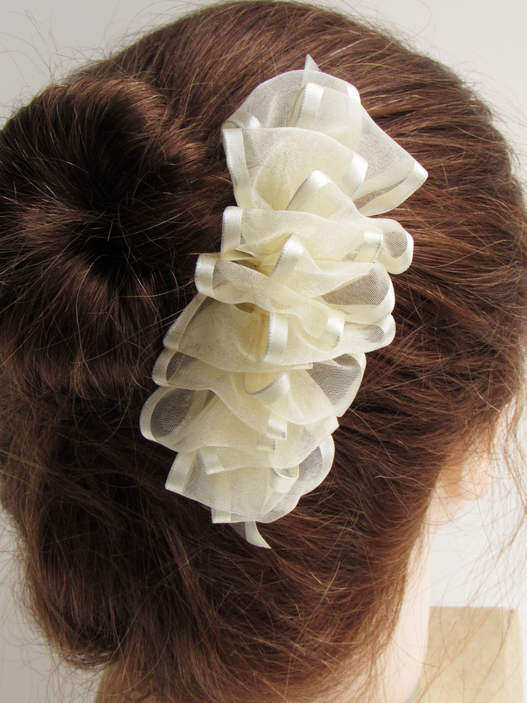 Ivory Hair Clips, Bridal Barrette, Wedding Hair Clip, Hair Bows for