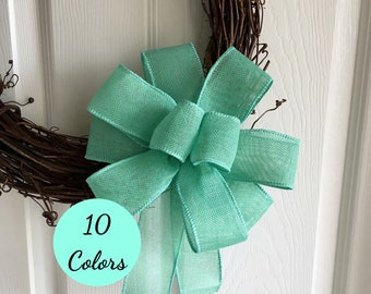 Farmhouse Burlap Wreath Bow, Rustic Decor, Gift Bow