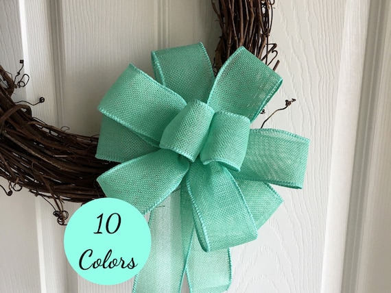 Farmhouse Burlap Wreath Bow, Rustic Decor, Gift Bow