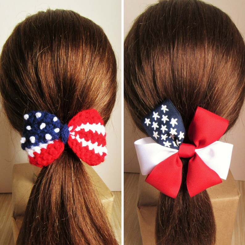 Red White Blue Patriotic 4th Of July Headband Streamers Pig Tails Hair Accessory