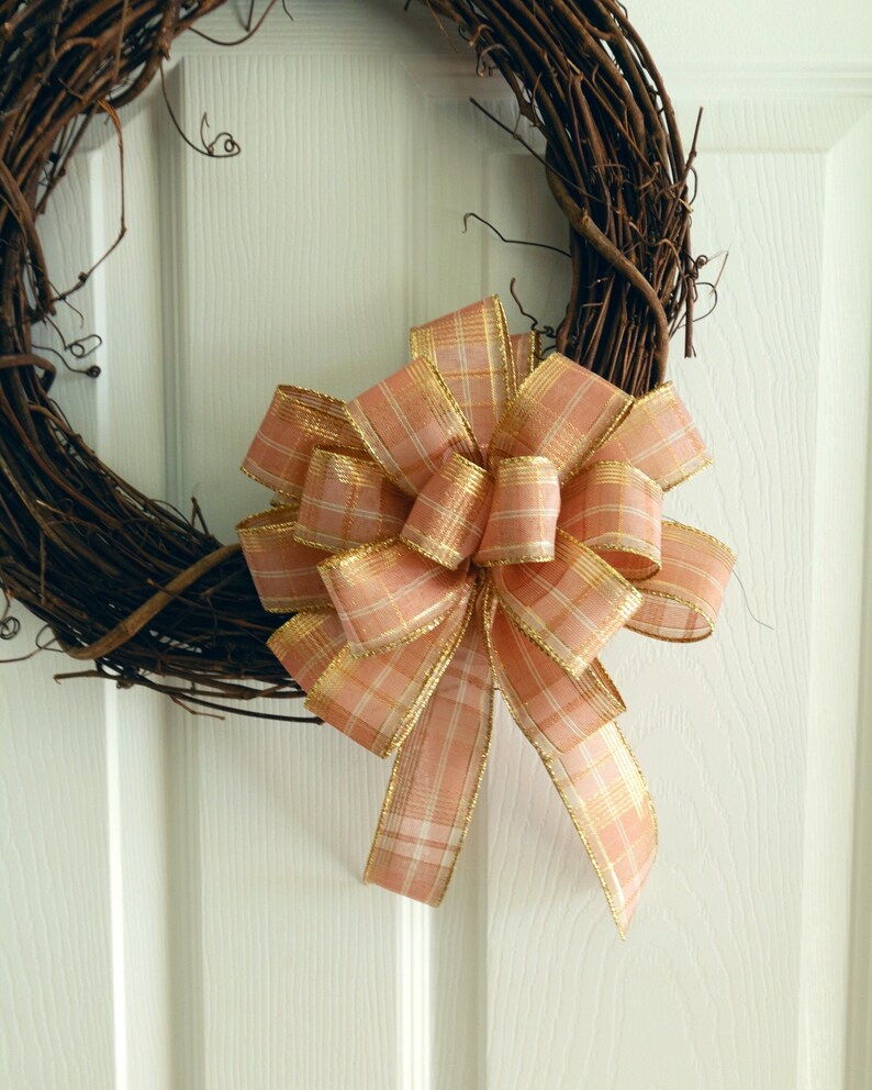 Decorative Wreath Bows Plaid Bows for Wreaths Premade Etsy