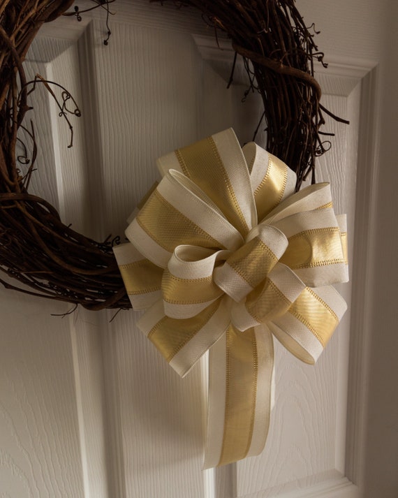 Decorative Burlap Wreath Bows Farmhouse Decorating Ready Etsy
