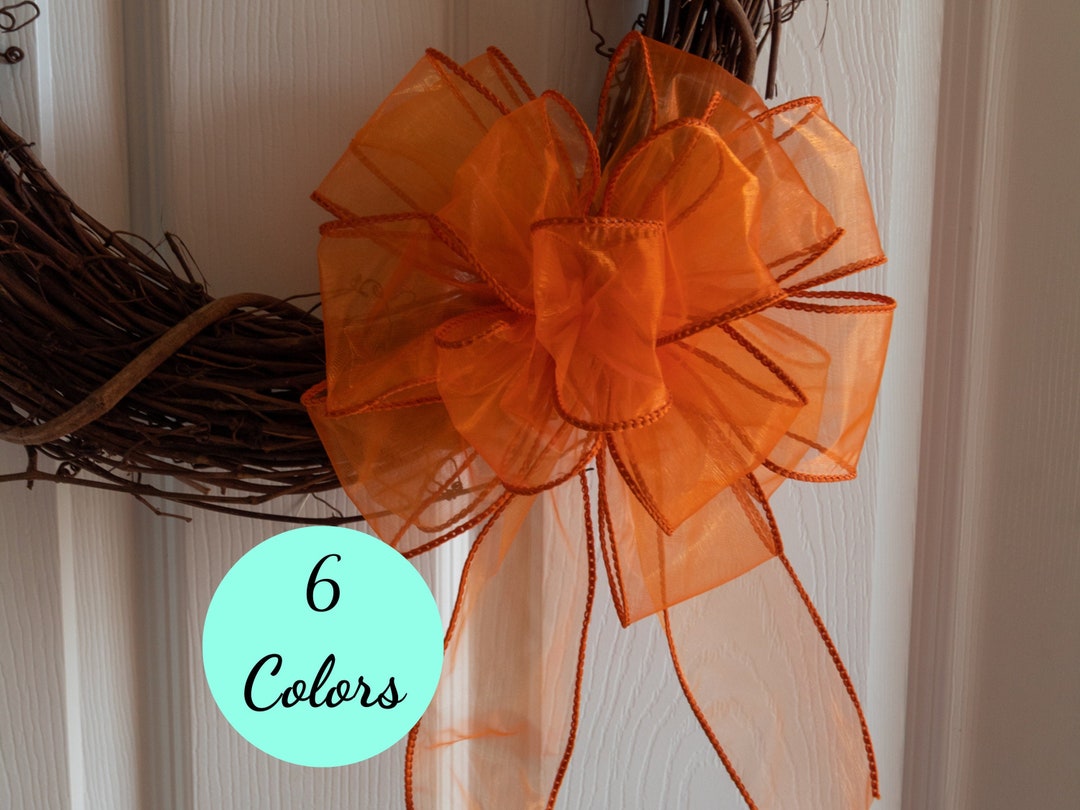 Sheer Wreath Bows Wreath Attachments Front Door Decor Bows Etsy