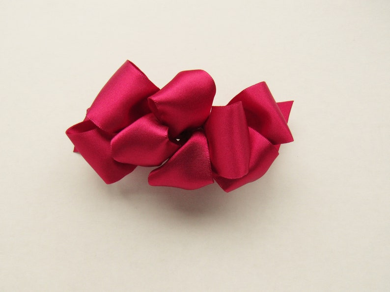 Adult Hair Bow 90s Hair Clips for Women Black Barrette Messy Bun Accessories Satin