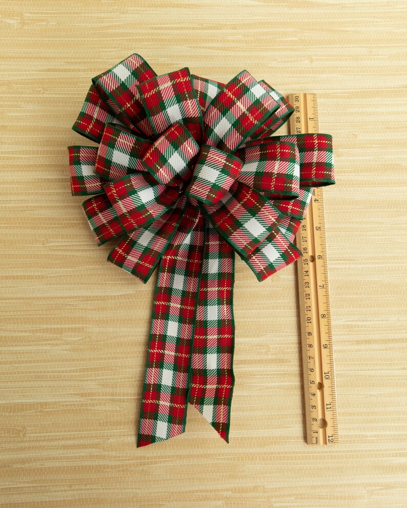 Plaid Bows for Wreaths Premade Ribbon Bows Etsy