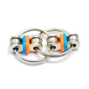 Blue and Neon Orange Fidget Toy for Autism, ADD, ADHD & Idle Hands