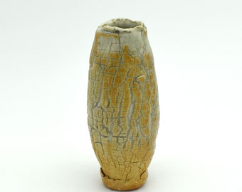 Wood fired texutred ceramic vase