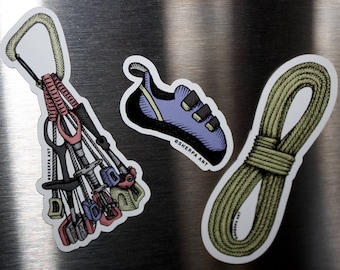 Paquete magnético para escalada en roca, equipo de escalada, cuerda, pies de gato, soporte para cuerda tradicional