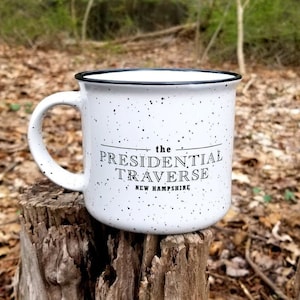Presidential Traverse campfire mug, 15 oz mug, hiking, camping, outdoor sports, coffee mug, adventure, mt washinton, appalachian trail, hike
