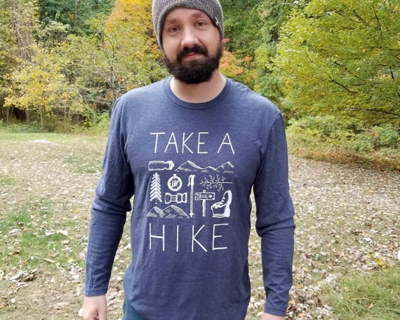 Unisex Take a Hike Long Sleeve Shirt Cotton, Polyester, Hiking