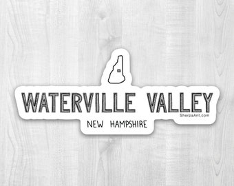 Waterville Valley Sticker, mountains, ski, hiking, New Hampshire, 4,000 footers, cross country, adventure, climb, family ski