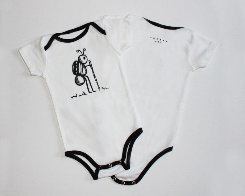 USA made Sherpa Ant organic cotton bodysuit logo 6 months adventure 18 months infant clothing baby 12 months hiking Toddler ant