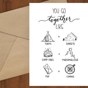 You Go Together - Wandelkaart, kamperen, kaartprint, kamperen, kamperen, liefde, partner, avontuur, bruiloft, Sherpa Ant, jubileum, sport, wandeling