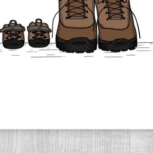 May include: A set of four brown leather boots with laces. The boots are arranged in a line from largest to smallest, with the two largest boots at the front and the two smallest boots at the back.