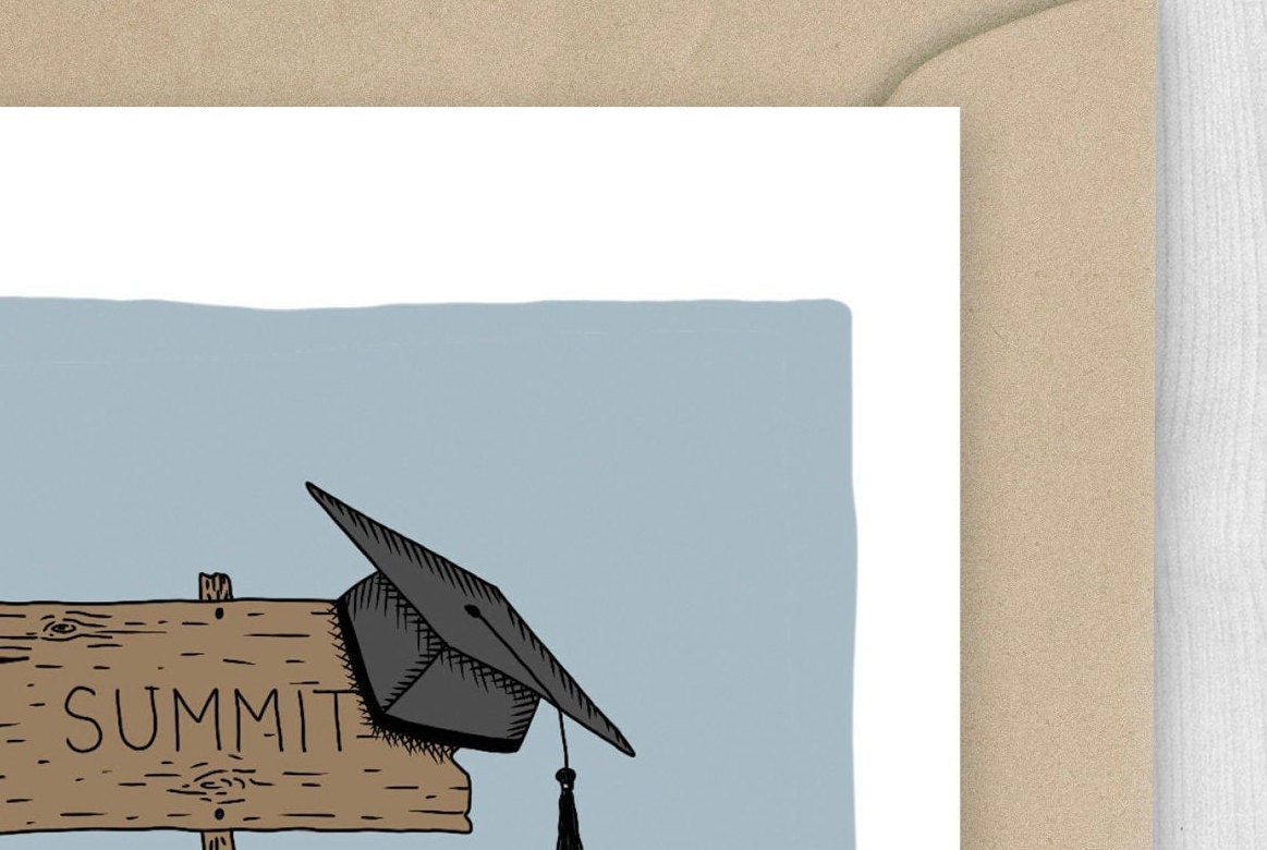 Mountain Grad Card Congrats Grad Greeting Card, Graduate, Mountains, Hiking Partner ...