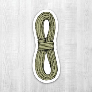 Climbing Rope Sticker - climbing, water bottle sticker, car decal, mountains, outdoors, summit, travel, durable, vinyl