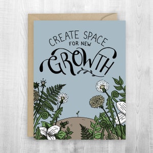 Carte de voeux Encouragement à la croissance, fleurs, remise des diplômes, nouvel emploi, partenaire, aventure, accomplissement, randonnée, amitié, plante, culture