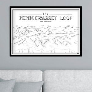 Pemi Loop New Hampshire, randonnée avec carte illustrée de 4000 pieds, New Hampshire, sentier des Appalaches, boucle pemi, carte de randonnée, AT, randonnée