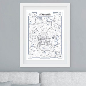 Mt Monadnock Hiking Trail Map Color in Your Trail NH - Etsy