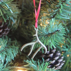 Antler Christmas Tree Ornament Hunting Gun Lover's Ornament Deer Ornament Outdoor Home Decor Gift for Dad Gift for hunter Bild 1