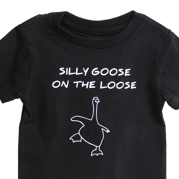 Toddler Silly goose on the loose tee | Kids black t shirt | Homesteading shirt | Farming shirt | Goose shirt | Silly goose | 2T, 3T, 4T, 5/6