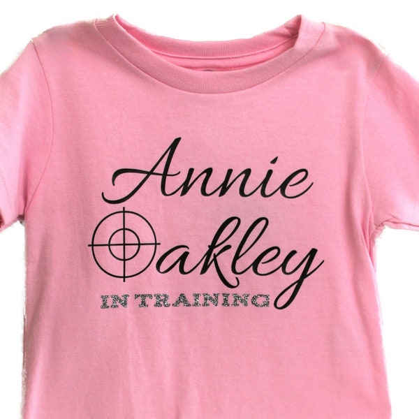 Toddler t shirt Annie Oakley in training girl, Sharpshooting shirt for kid, Target shooting tee, Girl's and guns, Sizes 2T, 3T, 4T, 5T, 6, 7