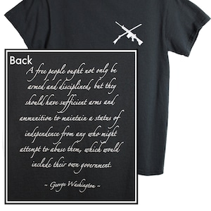 Camiseta de pistola para hombre / Camiseta de George Washington / Camiseta con frase "Free People" / Camiseta de tiro / Camiseta de pistola / Camiseta patriota / Camiseta de la Segunda Enmienda / AR 15 imagen 1