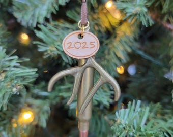 Bullet and Antler 2025 Deer Hunting Christmas Tree Ornament