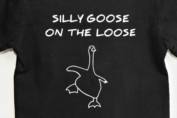 Toddler Silly Goose on the Loose Tee Kids Black T Shirt