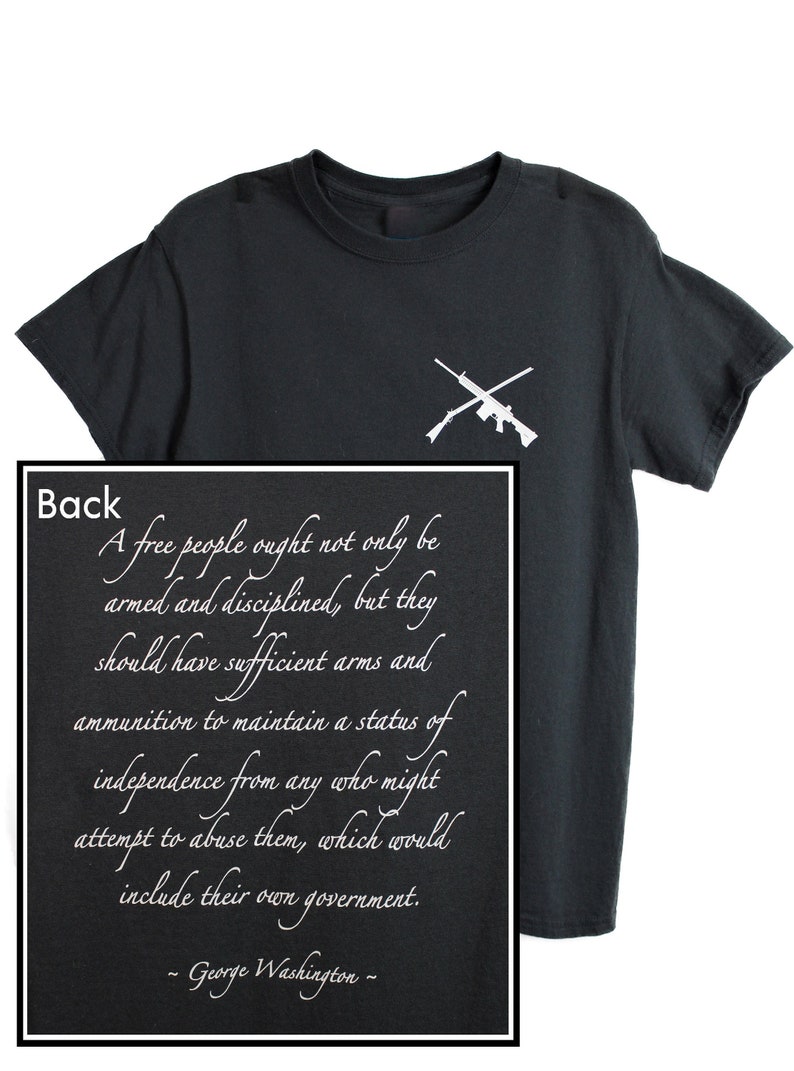 Camiseta de pistola para hombre / Camiseta de George Washington / Camiseta con frase "Free People" / Camiseta de tiro / Camiseta de pistola / Camiseta patriota / Camiseta de la Segunda Enmienda / AR 15 imagen 1