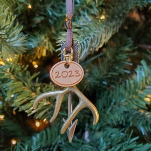 Antler and Arrow Christmas Tree 2023 Ornament | Deer Hunting | Archery Ornament | Deer Ornament | Outdoor Home Decor | Gift for hunter Dad