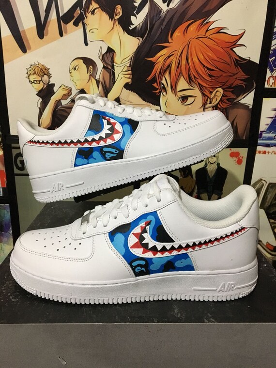 Custom Nike Air Force onebape sharkcustom sneakers custom