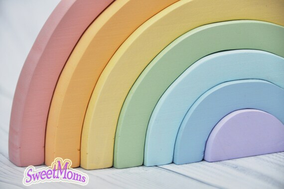 pastel wooden rainbow